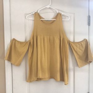Zara yellow 3/4 sleeve top